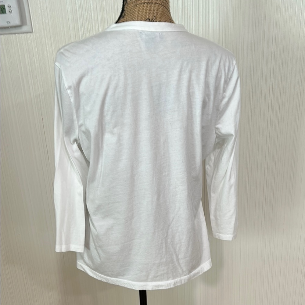 American Living White Ruffle Blouse - Picture 5 of 11